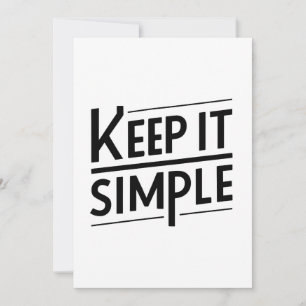 Tarjeta Festiva Diseño de cita minimalista Manténlo simple