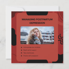 Tarjeta Festiva Diseño de Conciencia sobre la Depresión Postparto