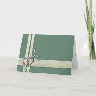 Tarjeta Festiva Diseño de corazón verde sabio