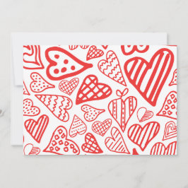 Tarjeta Festiva "Diseño de corazones dibujados a mano | Brillante 