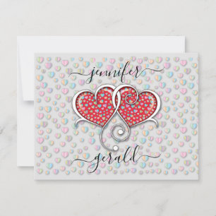 Tarjeta Festiva Diseño de Corazones Entrelazados Elegantes de San