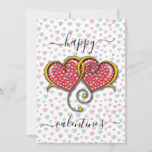Tarjeta Festiva Diseño de Corazones Interbloqueados de San Valentí