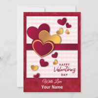 Diseño de corazones rojos y dorados elegantes para