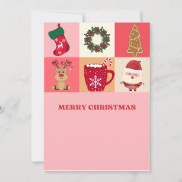 TARJETA FESTIVA DISEÑO DE DECORACIÓN NAVIDEÑA FELIZ