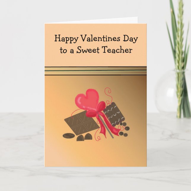 Tarjeta Festiva Diseño de Día de San Valentín docente (Anverso)