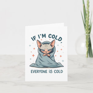 Tarjeta Festiva Diseño de dibujos animados de humor frío de gato S