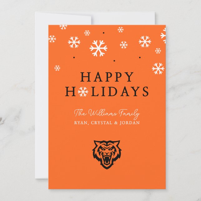 Tarjeta Festiva Diseño de Espíritu de los Bengals de la Universida (Anverso)