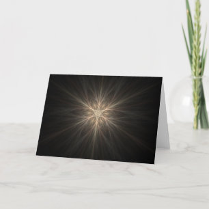 Tarjeta Festiva Diseño de estrella fractal o copo de nieve