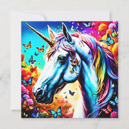 Tarjeta Festiva Diseño de Fantasy Unicorn