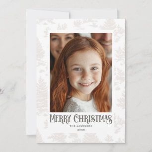 Tarjeta Festiva Diseño de ferias navideñas crema de toile navideño