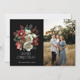 Tarjeta Festiva Diseño de ferias navideñas de pintura hellebore