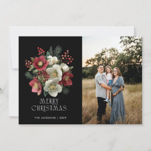 Tarjeta Festiva Diseño de ferias navideñas de pintura hellebore
