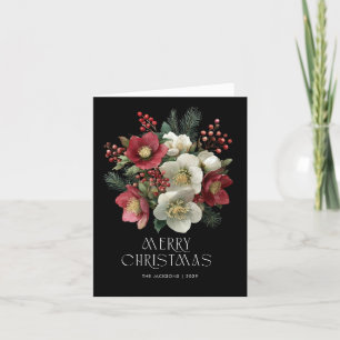 Tarjeta Festiva Diseño de ferias navideñas de pintura hellebore