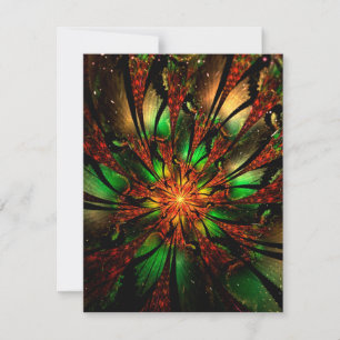 Tarjeta Festiva Diseño de flor fractal abstracta.