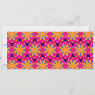 Tarjeta Festiva Diseño de flores geométricas audaces