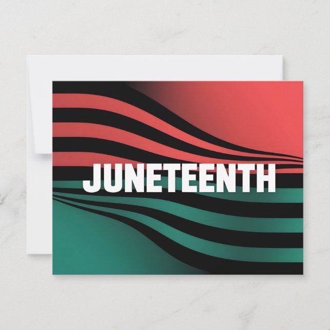 Tarjeta Festiva Diseño de franjas onduladas de junio (Anverso)