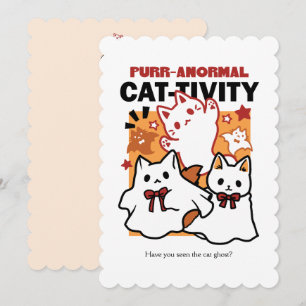 Tarjeta Festiva Diseño de gato de Halloween lindo Purr-anormal Cat