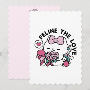 Tarjeta Festiva Diseño de gatos de San Valentín lindo - Pelear por
