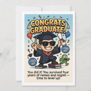 Tarjeta Festiva Diseño de graduación con impulso de XP al estilo d