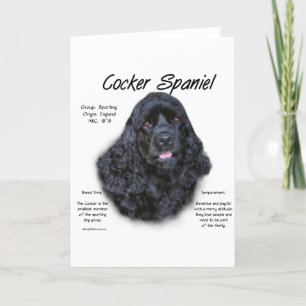 Tarjeta Festiva Diseño de historia de Cocker Spaniel (negro)