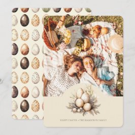Tarjeta Festiva Diseño de Huevos de Pascua Personalizados con Foto