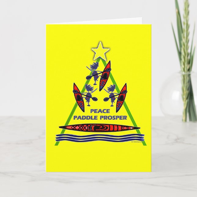 Tarjeta Festiva Diseño de la canoa del kajak de la paleta del día (Anverso)