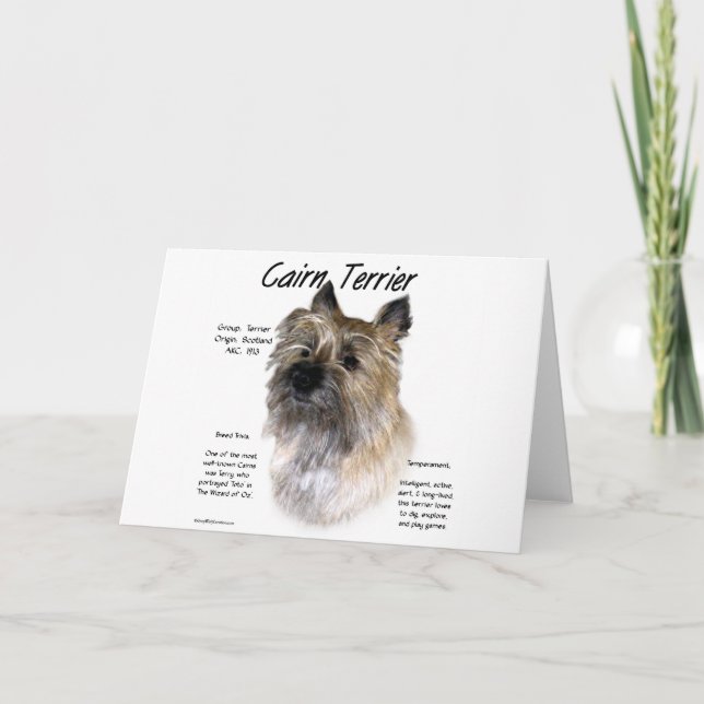 Tarjeta Festiva Diseño de la historia de Cairn Terrier (Anverso)