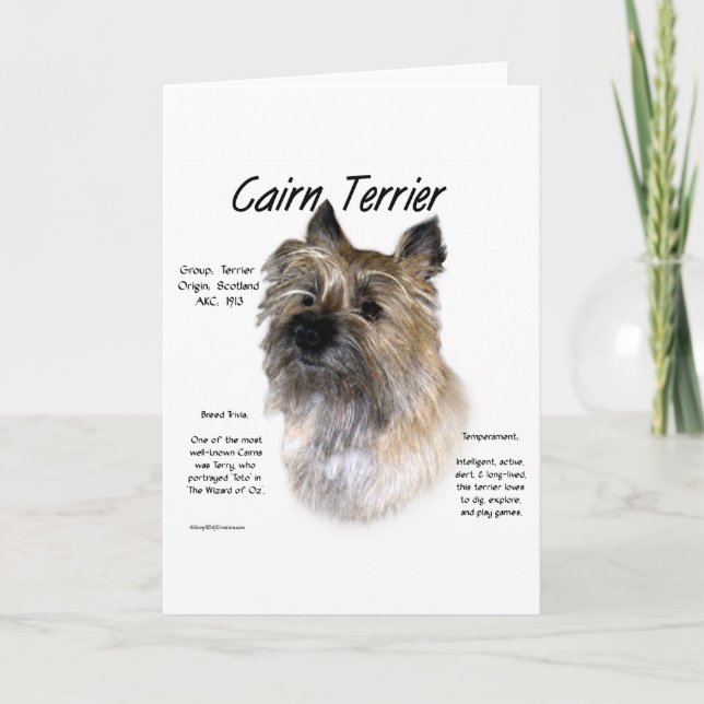 Tarjeta Festiva Diseño de la historia de Terrier de mojón (Anverso)