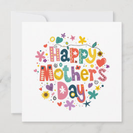 Tarjeta Festiva Diseño de Letra Fría Floral para el Día de la Madr