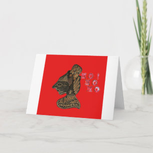 Tarjeta Festiva Diseño de marioneta en la sombra indonesia Hohoho 