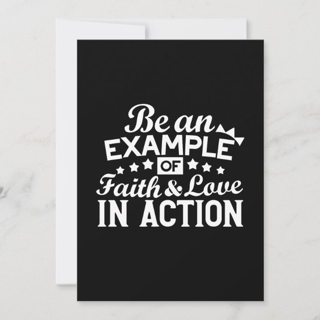Tarjeta Festiva Diseño de motivación cristiana - Fe, amor y acción (Anverso)