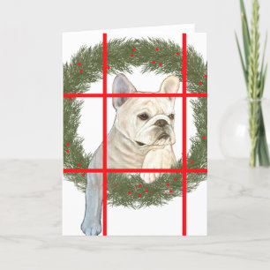 Tarjeta Festiva Diseño de Navidades de Bulldog de Francia
