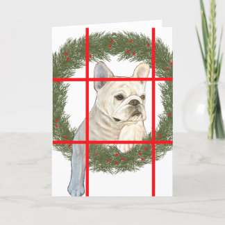 Tarjeta Festiva Diseño de Navidades de Bulldog de Francia