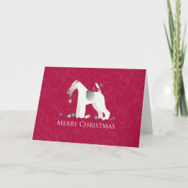 Tarjeta Festiva Diseño de Navidades de Silhouette Fox Terrier