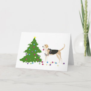 Tarjeta Festiva Diseño de Navidades de silueta de foxhound inglese