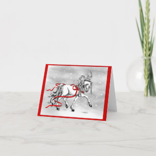 Tarjeta Festiva Diseño de Navidades de Stallion Blanco