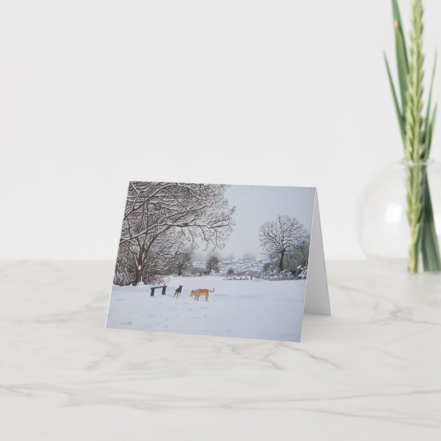 Tarjeta Festiva diseño de navidades paisajísticos de la escena de  (Anverso)