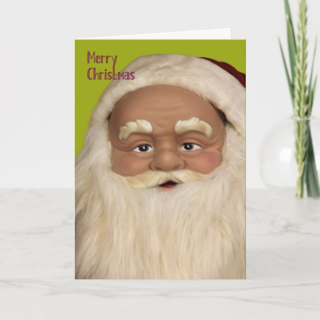Tarjeta Festiva Diseño de navidades para hombre mayor con Santa (Anverso)