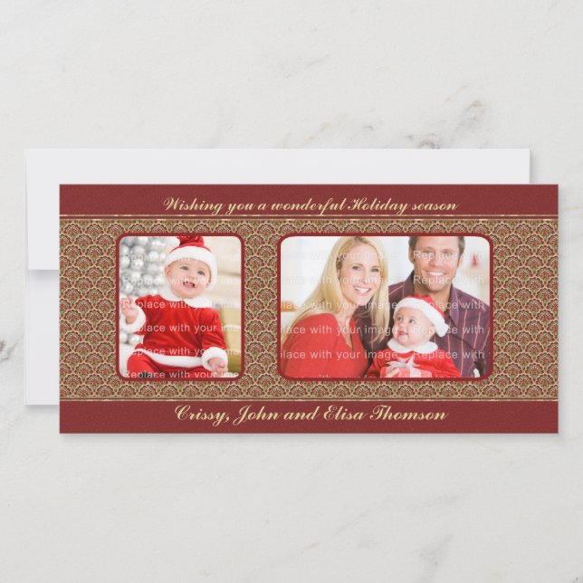 Tarjeta Festiva Diseño de Navidades tradicionales (Anverso)