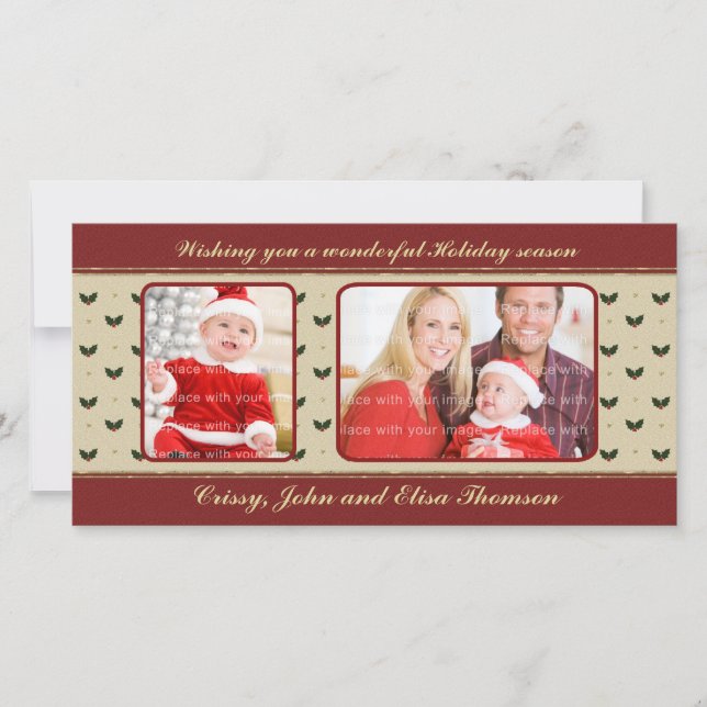 Tarjeta Festiva Diseño de Navidades tradicionales (Anverso)