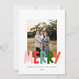 Tarjeta Festiva Diseño de Navidades vibrantes Merry Playful