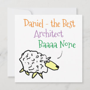 Tarjeta Festiva Diseño de oveja para un arquitecto