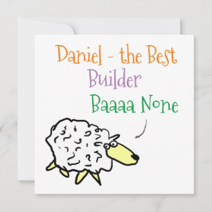 Tarjeta Festiva Diseño de oveja para un constructor