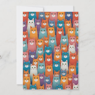Tarjeta Festiva diseño de patrón de gato 