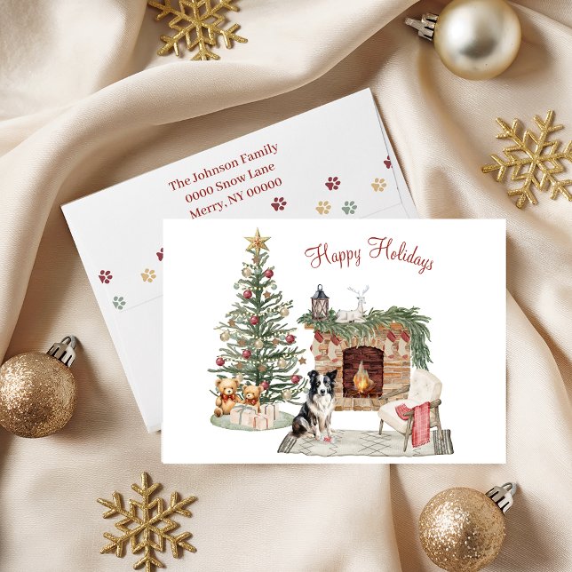 Tarjeta Festiva Diseño de perro de Happy Pawlidays - Collie (Subido por el creador)