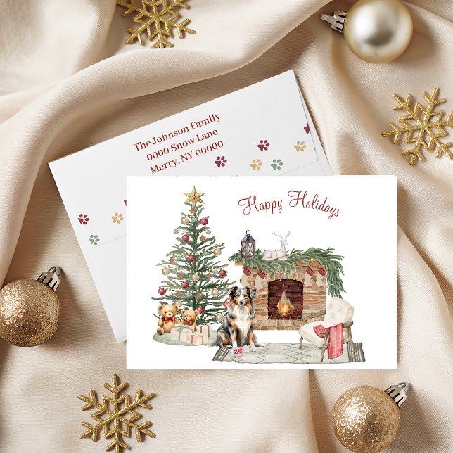 Tarjeta Festiva Diseño de perro de los alegres pawlidays - Pastor  (Subido por el creador)