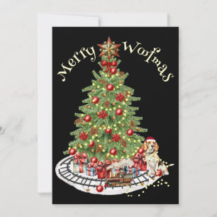 Tarjeta Festiva Diseño de perro Feliz Woofmas - Beagle