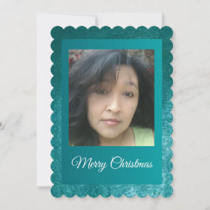 Tarjeta Festiva Diseño de Personalizable Verde azulado MVB Faux Ve