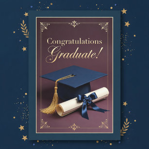Tarjeta Festiva Diseño de saludo de hito de graduación elegante