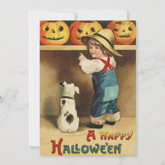 TARJETA FESTIVA DISEÑO DE SALUDO FELIZ HALLOWEEN